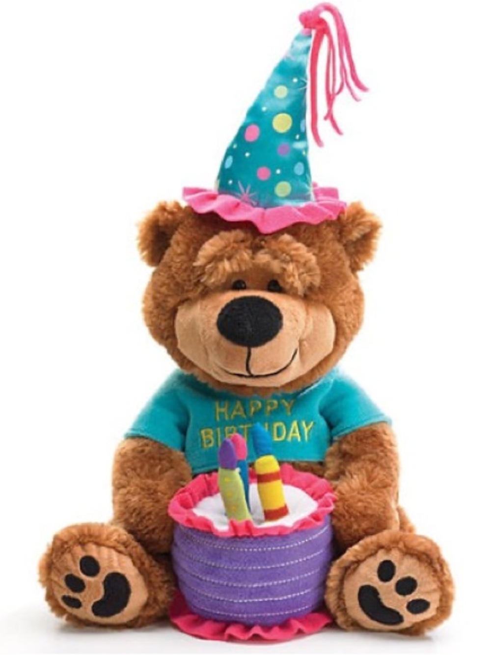 Burton& burton MUSICAL TEDDY bear PLUSH plays happy birthday NWOT